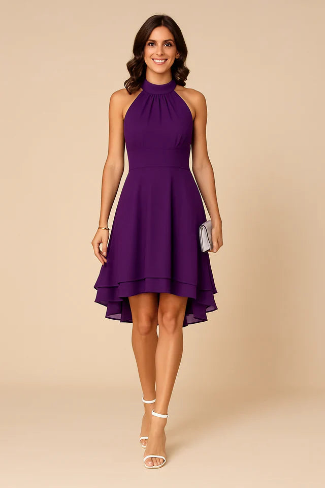 Elmara | Women's Halter Flared Midi Dress