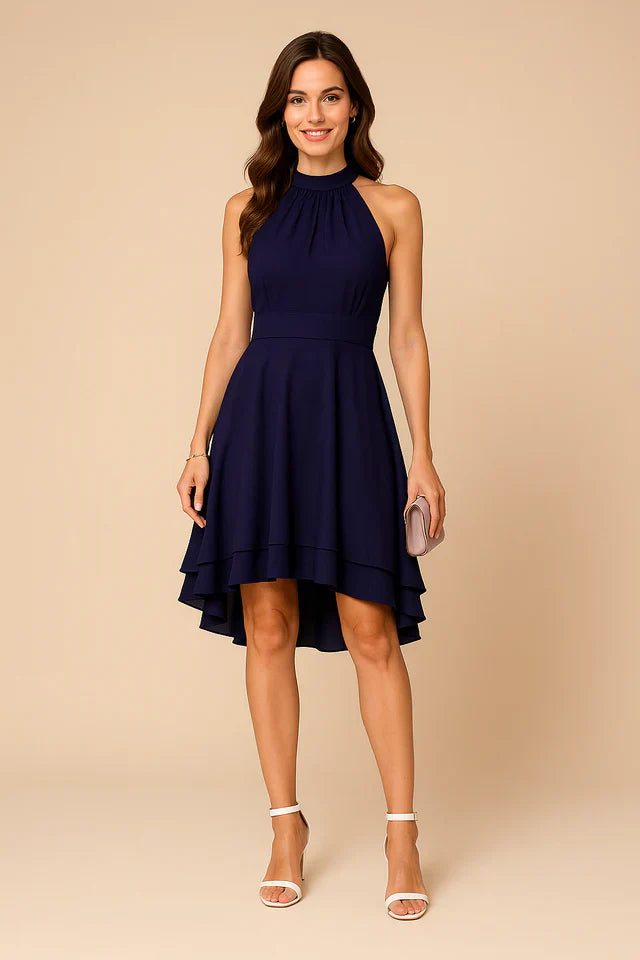 Elmara | Women's Halter Flared Midi Dress
