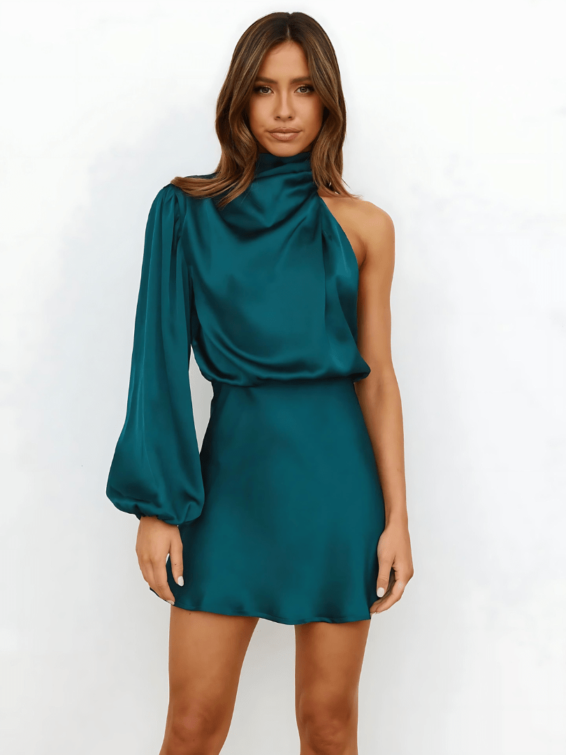 Veloura | Abito Mini in Raso da Donna Monospalla