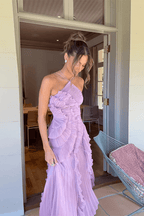 Seraphina | Abito Maxi Donna con Scollo Halter e Volant