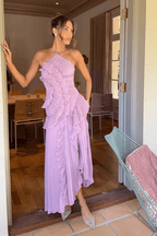 Seraphina | Abito Maxi Donna con Scollo Halter e Volant