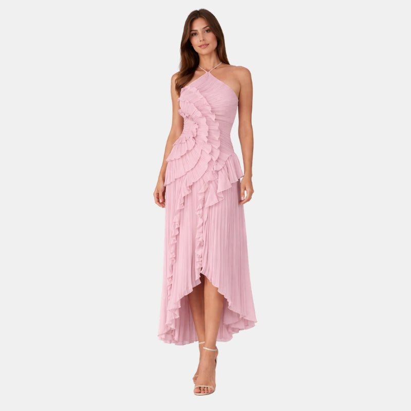 Seraphina | Abito Maxi Donna con Scollo Halter e Volant