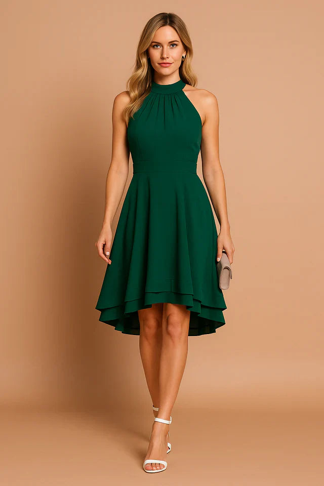 Elmara | Women's Halter Flared Midi Dress