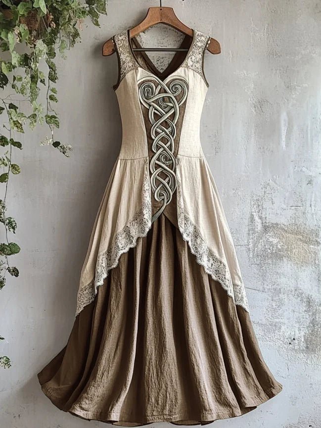 Elaris | Women's Summer Maxi Boho Dress with Celtic Knot