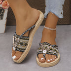 Bohéline | Sandali Estivi Donna Boho Slip-on con Perline