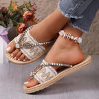 Bohéline | Sandali Estivi Donna Boho Slip-on con Perline