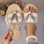Bohéline | Sandali Estivi Donna Boho Slip-on con Perline