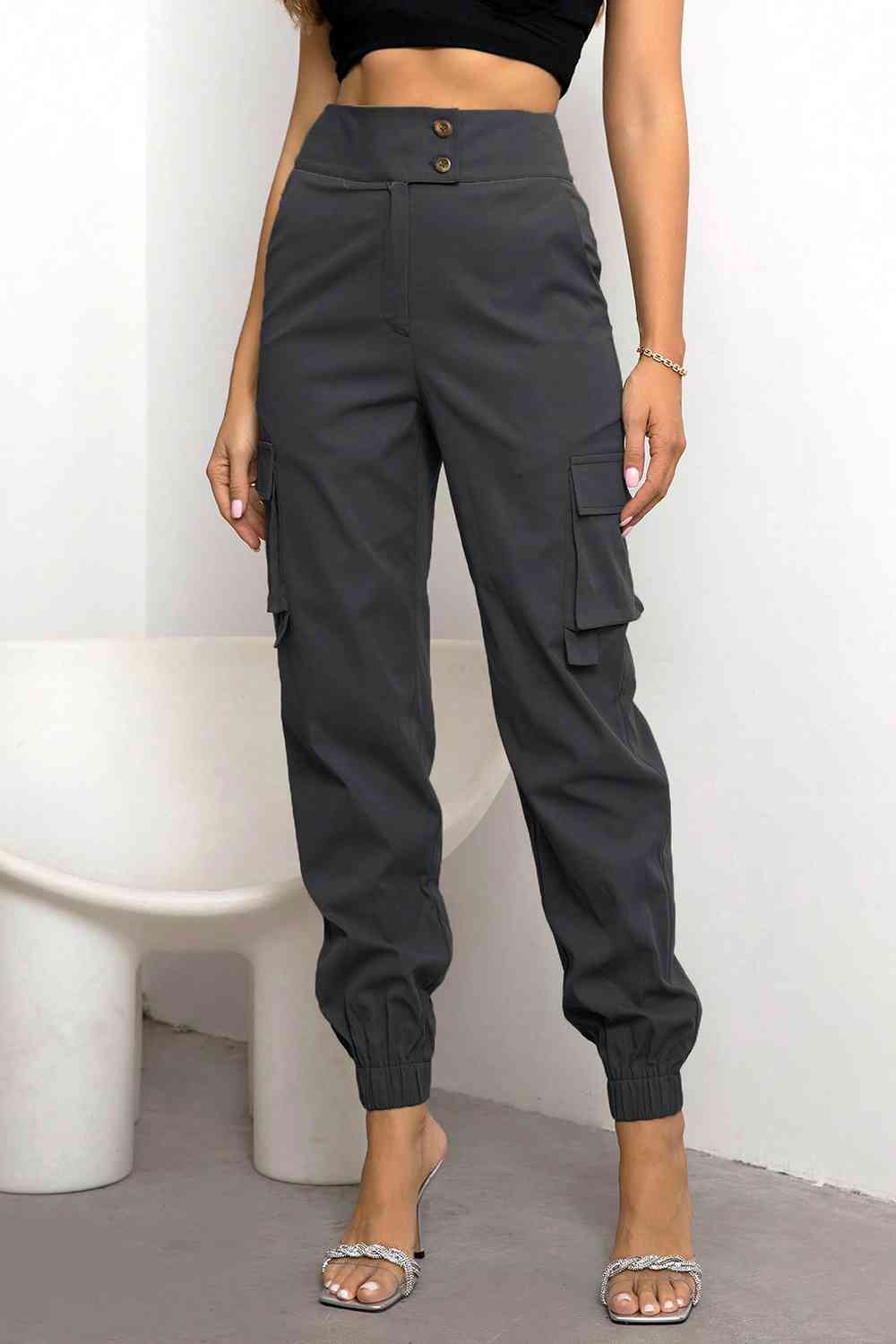 Rovena | Pantaloni Cargo Donna a Vita Alta Tapered Casual