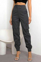 Rovena | Pantaloni Cargo Donna a Vita Alta Tapered Casual
