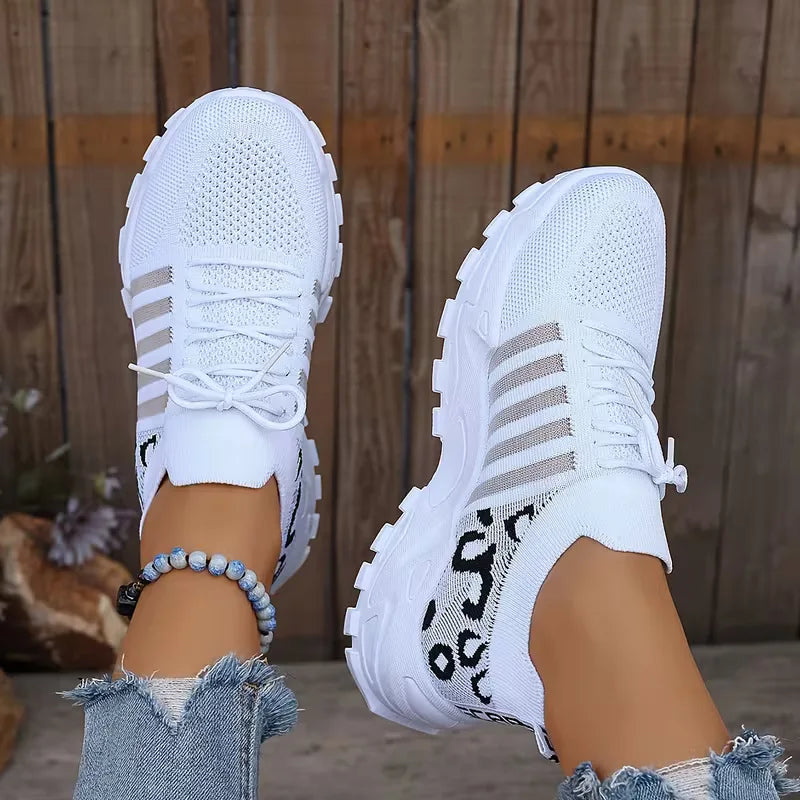 Lunévia | Sneakers casual da donna con accenti leopardati