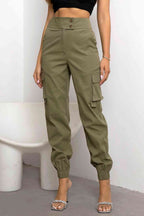 Rovena | Pantaloni Cargo Donna a Vita Alta Tapered Casual