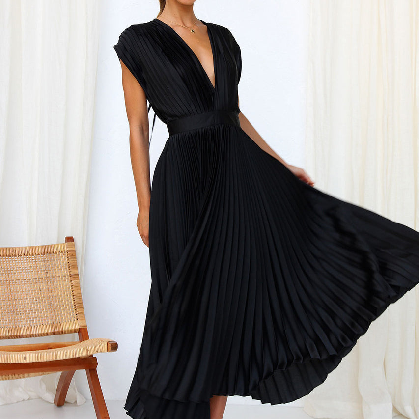 Casimir | Elegancka Plisowana Sukienka Maxi Bez Rękawów