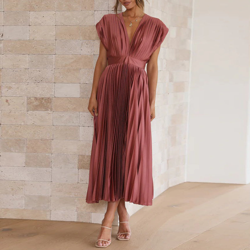Casimir | Elegancka Plisowana Sukienka Maxi Bez Rękawów