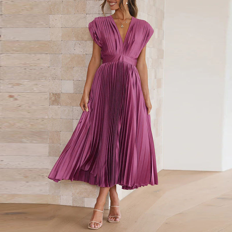 Casimir | Elegancka Plisowana Sukienka Maxi Bez Rękawów