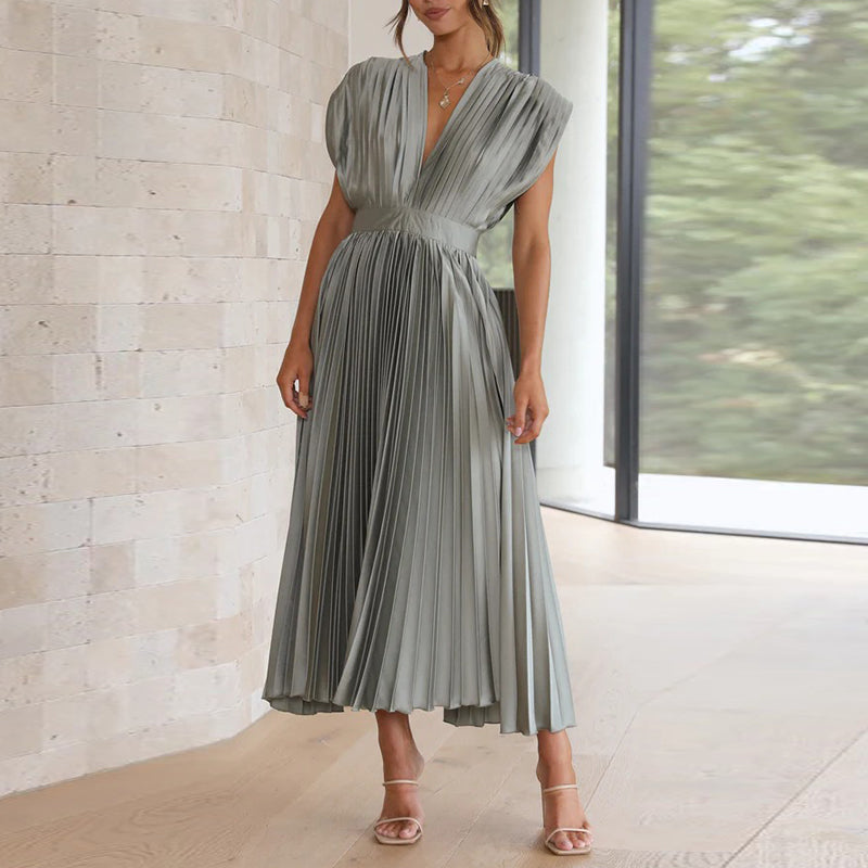Casimir | Elegancka Plisowana Sukienka Maxi Bez Rękawów