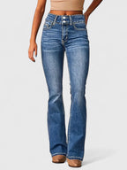Denovia | Jeans da donna a vita alta con gamba svasata