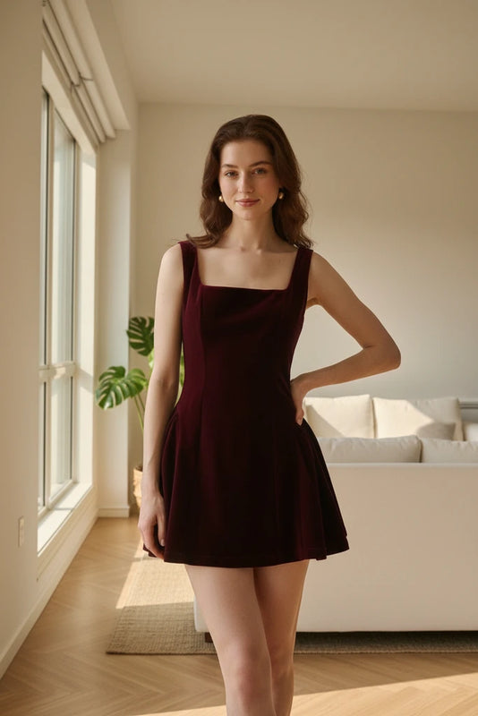 Samara | Abito mini da donna senza maniche con taglio svasato