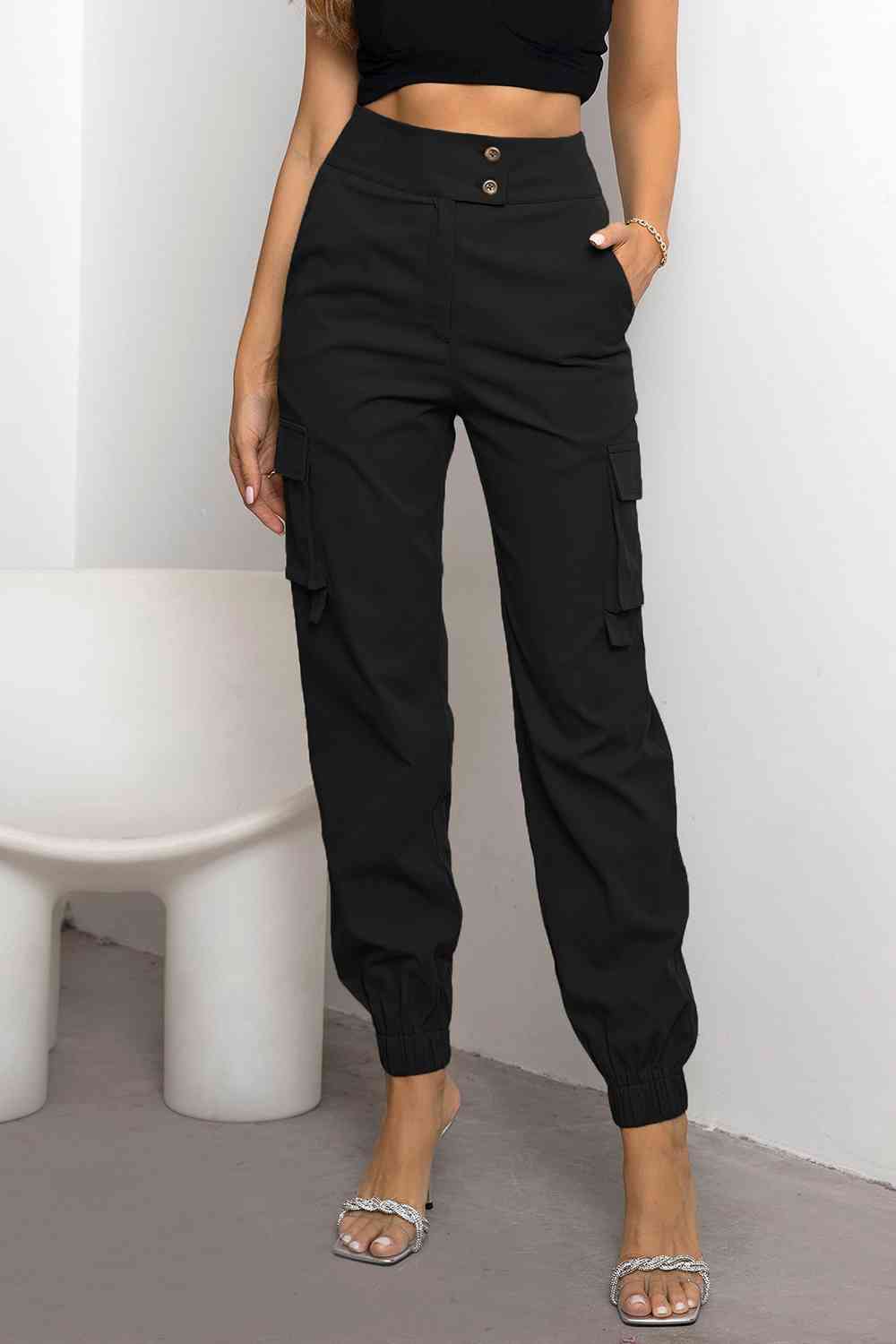 Rovena | Pantaloni Cargo Donna a Vita Alta Tapered Casual