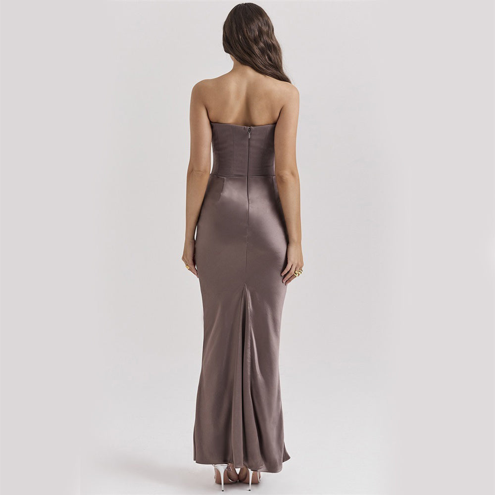 Isabella | Damska elegancka sukienka maxi bez ramiączek