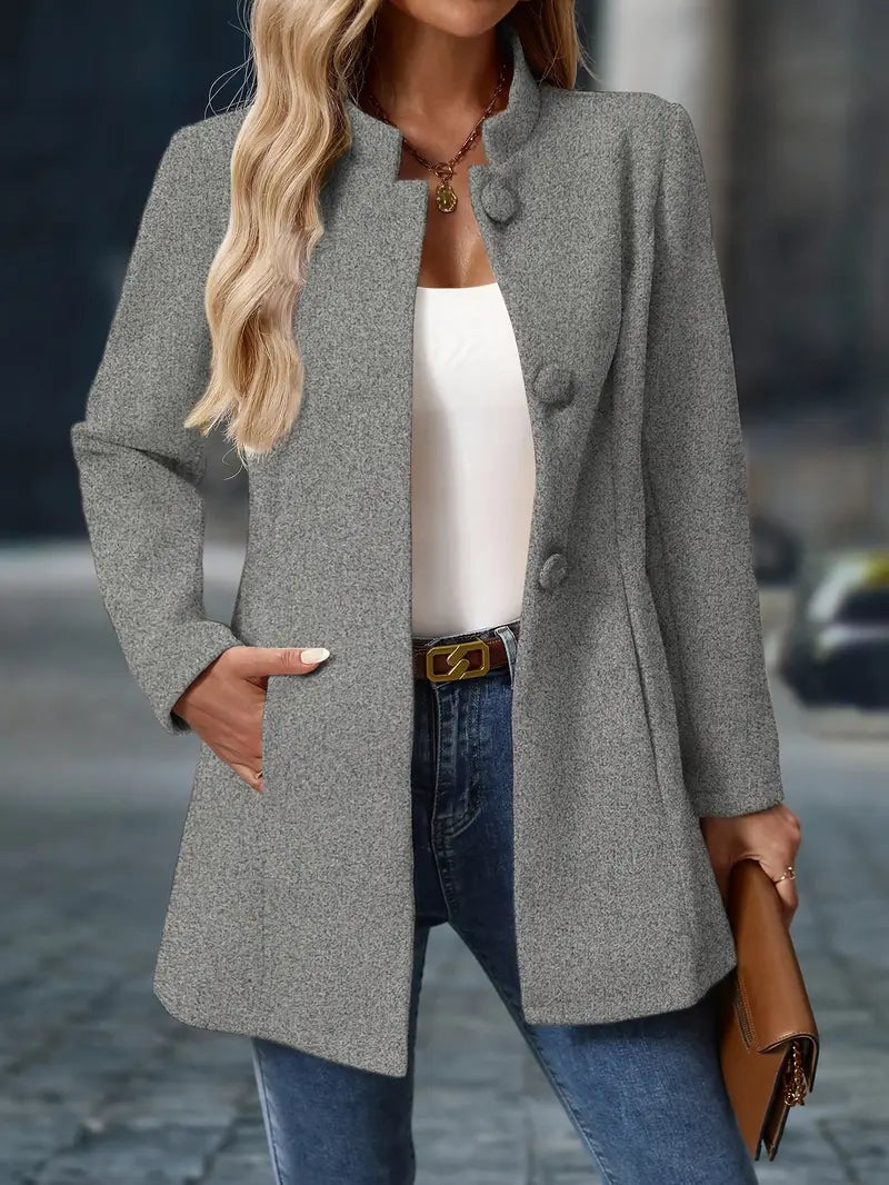 Isabella | Elegante cappotto da donna con bottoni e taglio aderente
