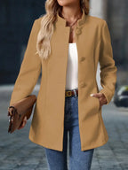 Isabella | Elegante cappotto da donna con bottoni e taglio aderente