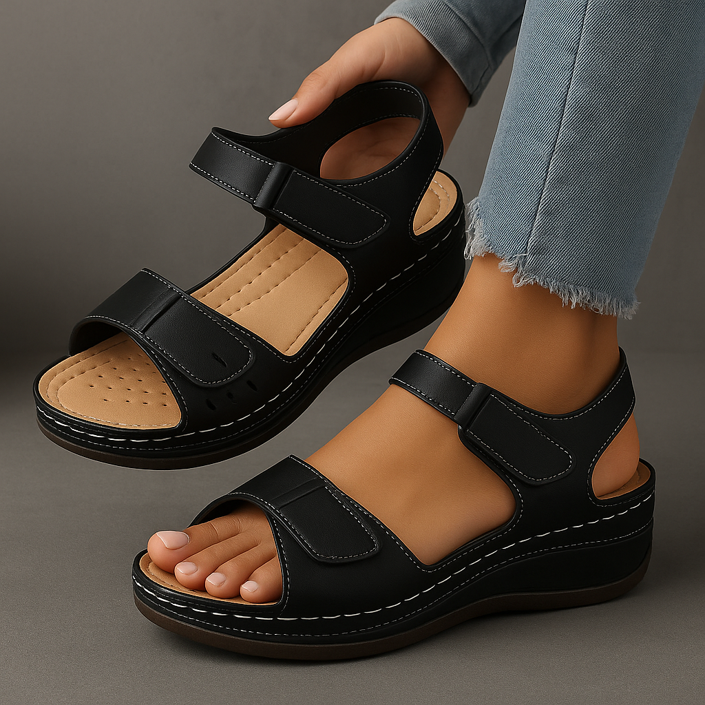 Velnira | Women's Comfortable Summer Wedge Sandals with Straps
