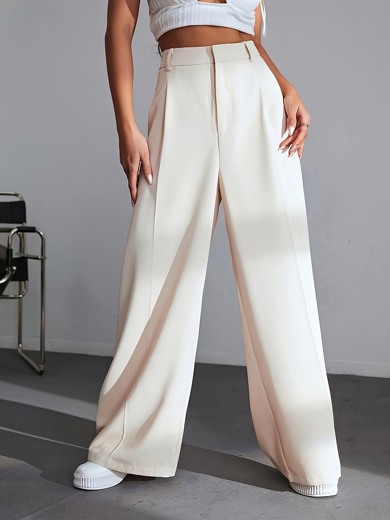 Calviera | Pantaloni Eleganti da Donna con Vita Alta e Gamba Larga
