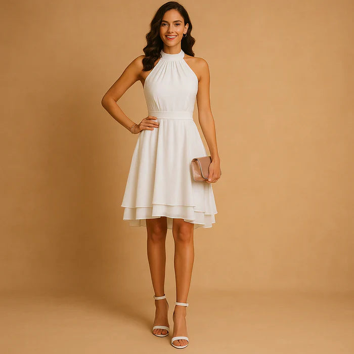 Elmara | Women's Halter Flared Midi Dress