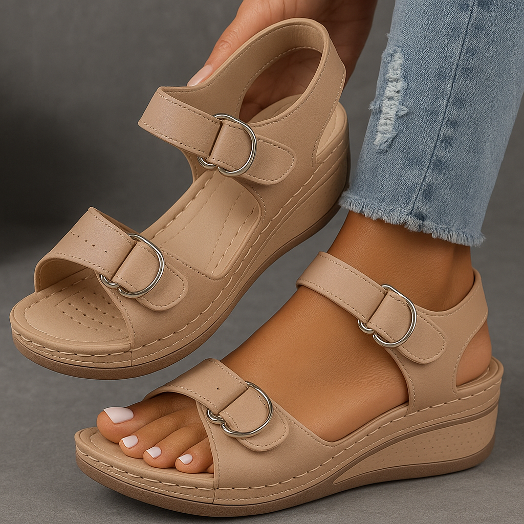 Velnira | Women's Comfortable Summer Wedge Sandals with Straps