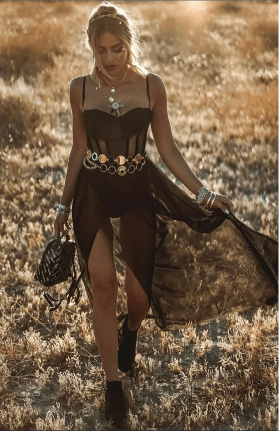 Juliette | Abito maxi da donna con spacco e cintura