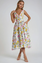 Roselune | Abito Midi Floreale Donna Senza Maniche