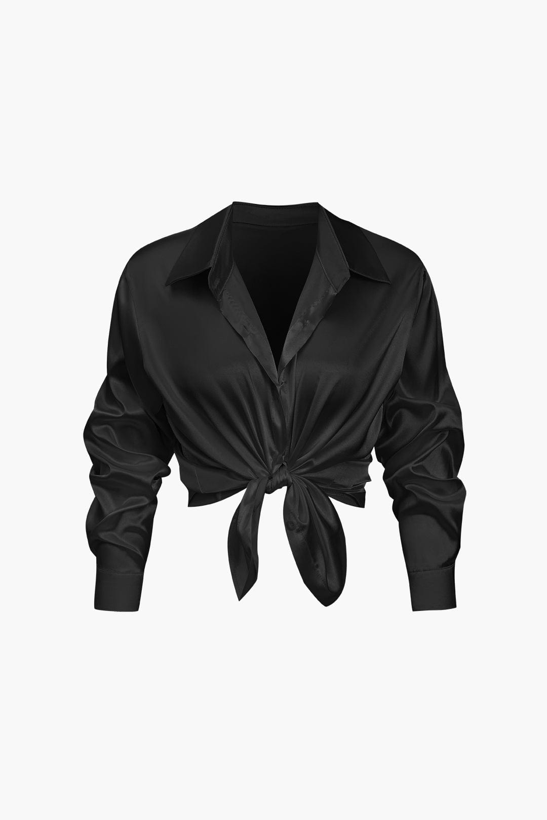 Dobrosława | Women's elegant satin shirt with long sleeves