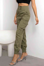 Rovena | Pantaloni Cargo Donna a Vita Alta Tapered Casual