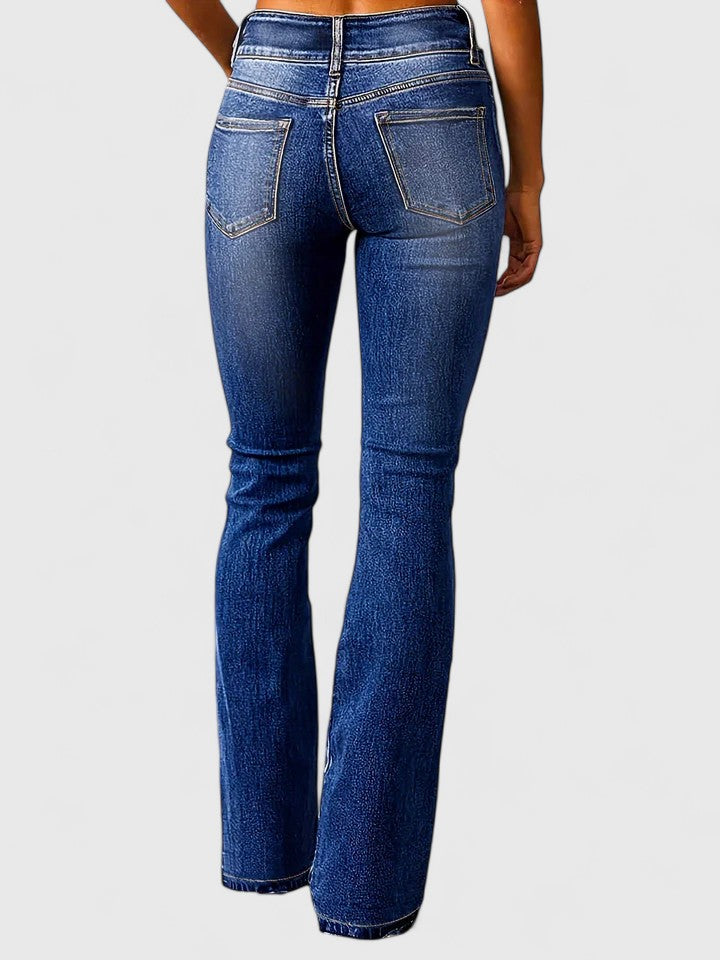 Denovia | Jeans da donna a vita alta con gamba svasata