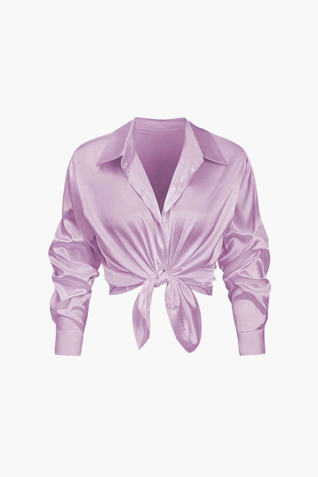 Dobrosława | Women's elegant satin shirt with long sleeves