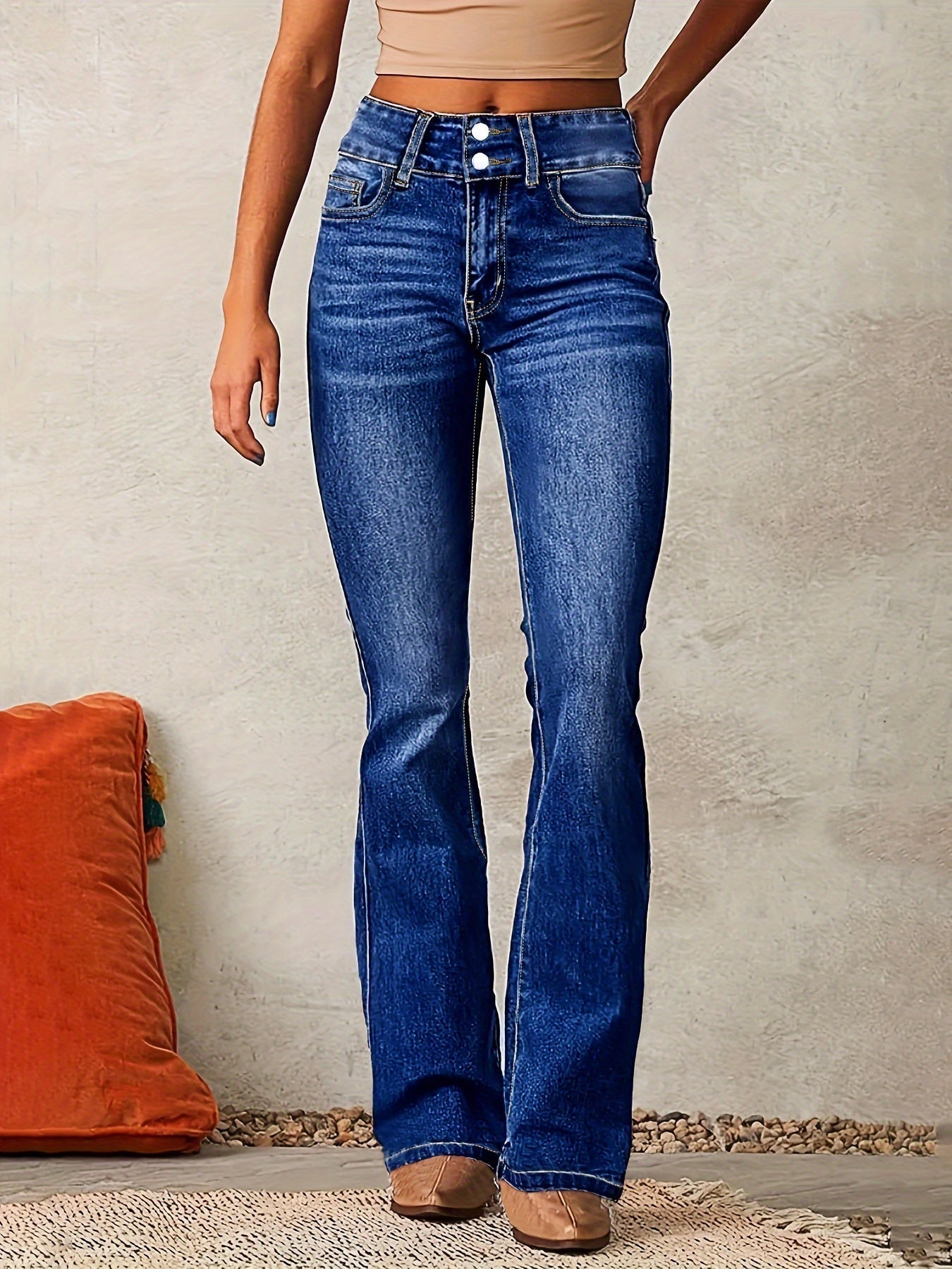 Aurielle | Women's Bell-Bottom Jeans with High Waist