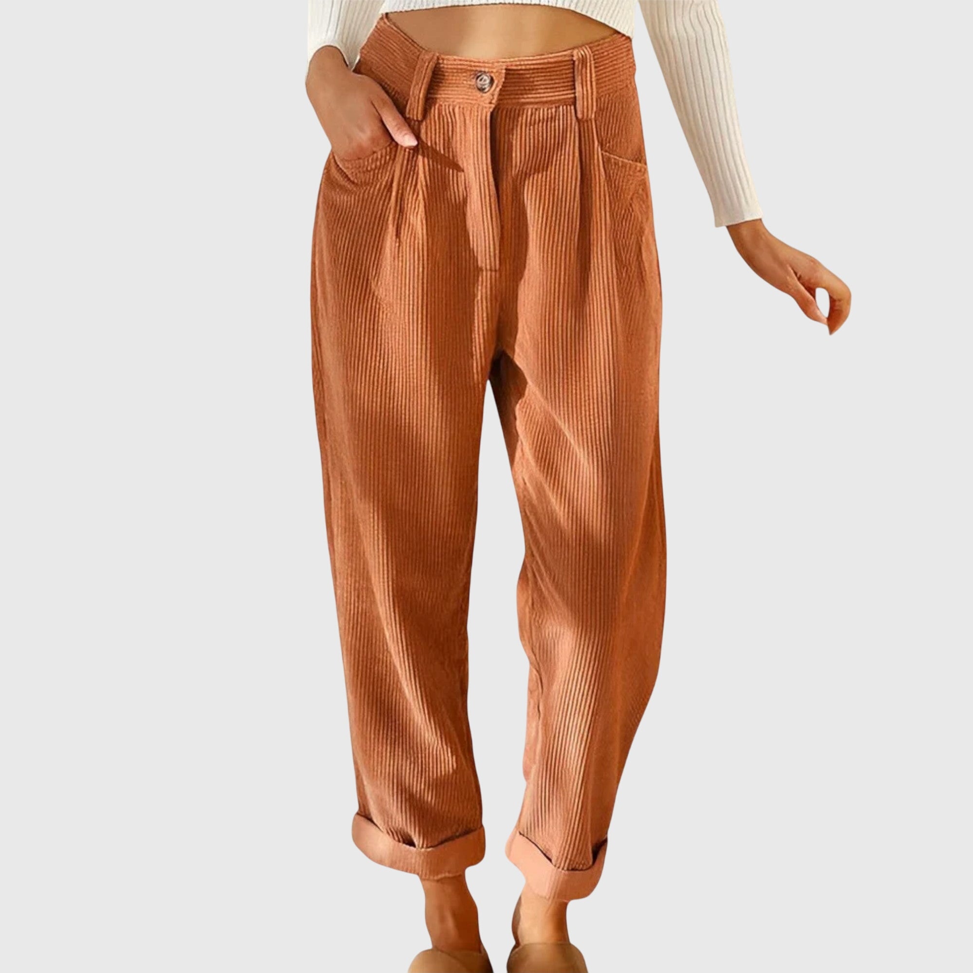 Elowen | Pantaloni di Velluto a Coste Donna a Vita Alta
