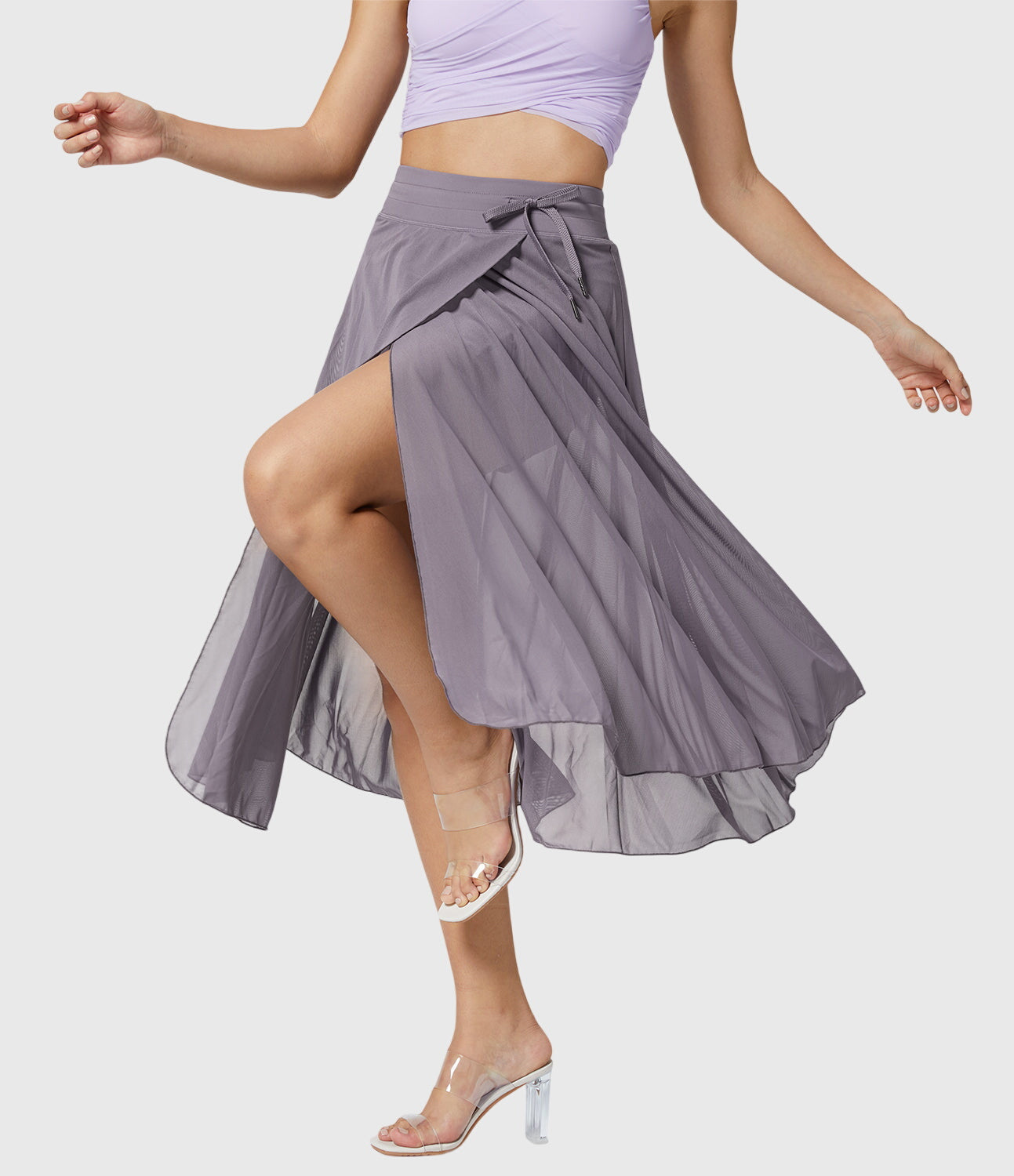 Aquarelle | Women's Airy Midi Skirt with Waist Tie