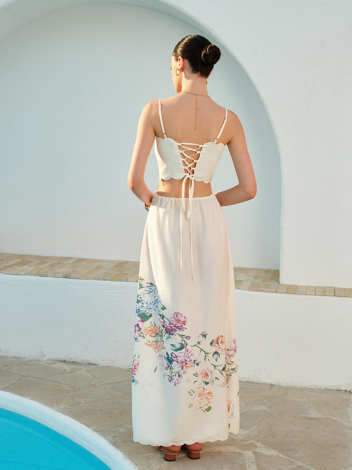 Solmira | Abito Estivo Maxi Donna a Fiori con Spacco