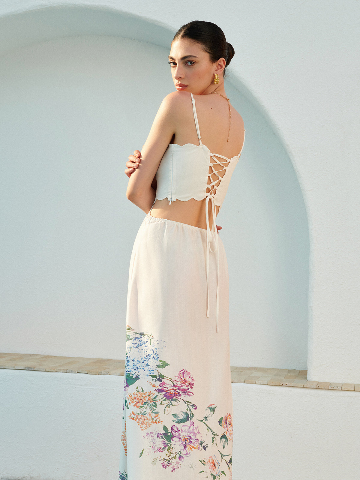 Solmira | Abito Estivo Maxi Donna a Fiori con Spacco