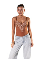 Roselle | Damskie Body z Koronkowym Przodem