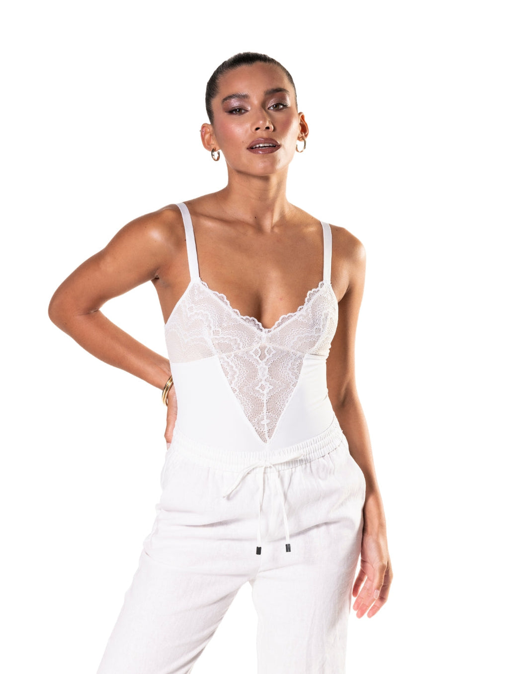 Roselle | Damskie Body z Koronkowym Przodem