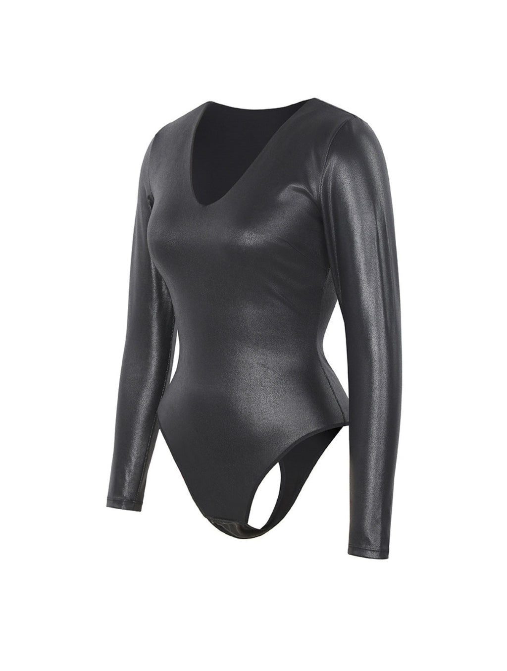 Selene | Body da Donna Effetto Pelle con Maniche Lunghe
