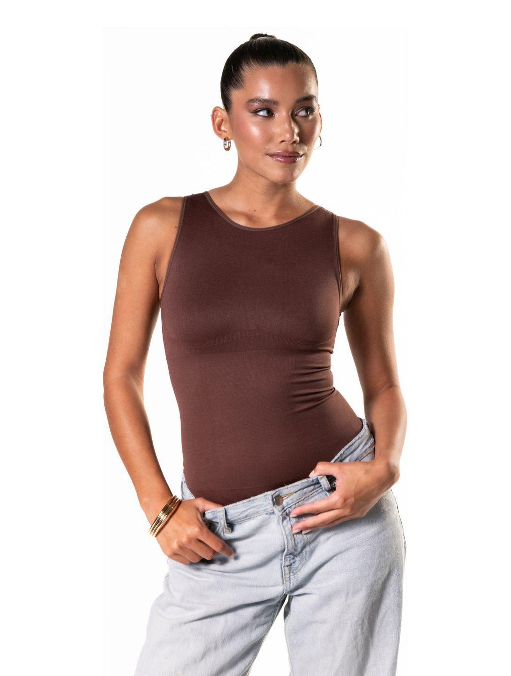 Lunessa | Damskie Body na Ramiączkach z Okrągłym Dekoltem