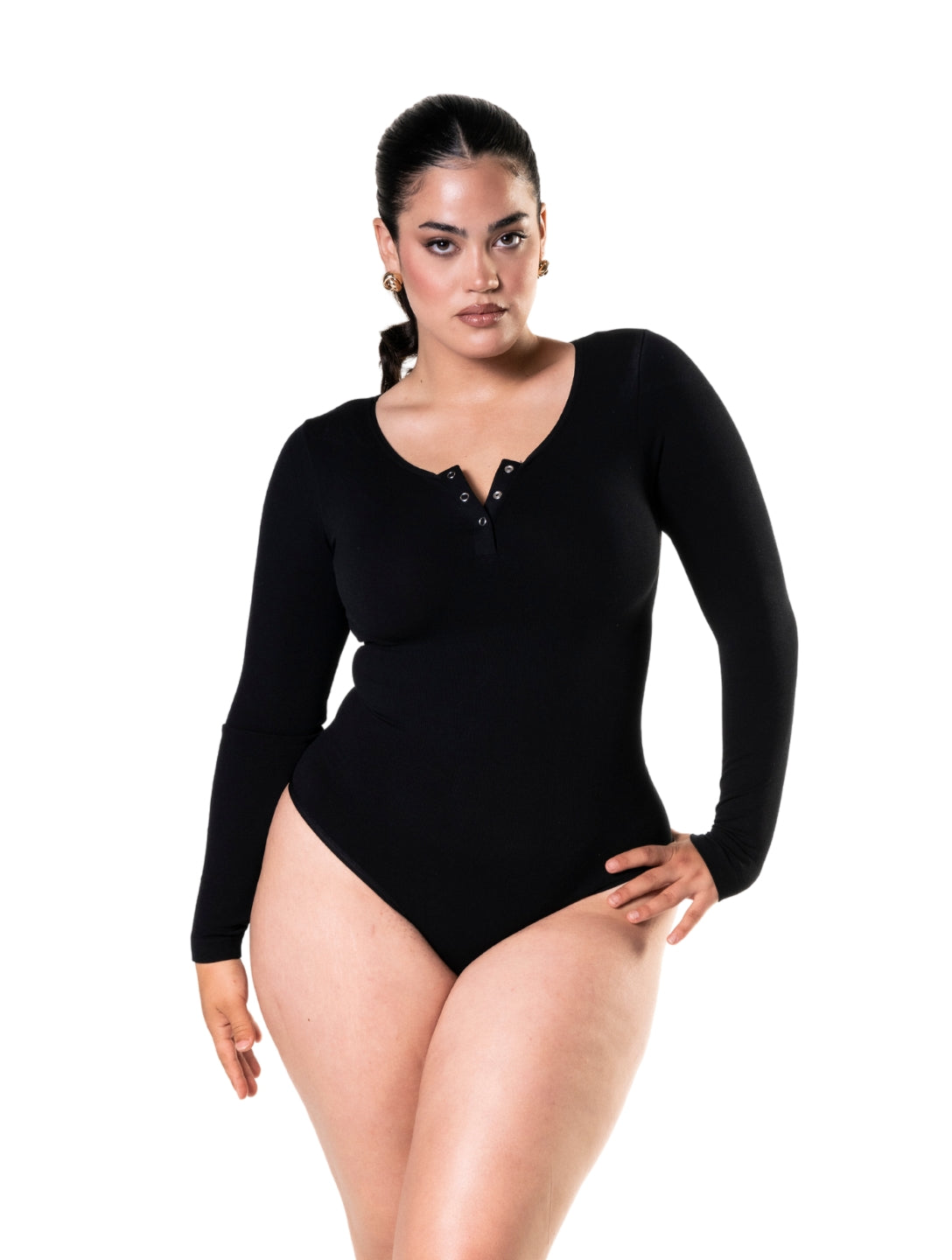 Brooklyn | Damskie Body String z Długim Rękawem