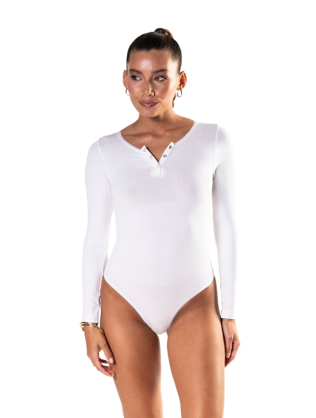 Brooklyn | Damskie Body String z Długim Rękawem