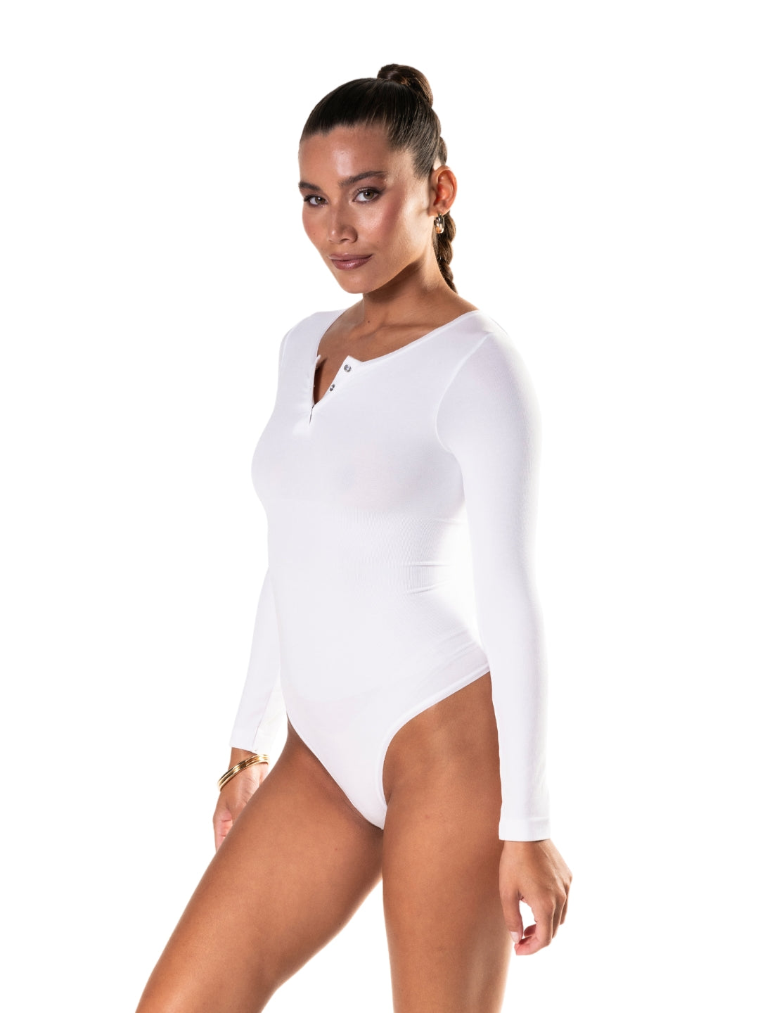Brooklyn | Damskie Body String z Długim Rękawem