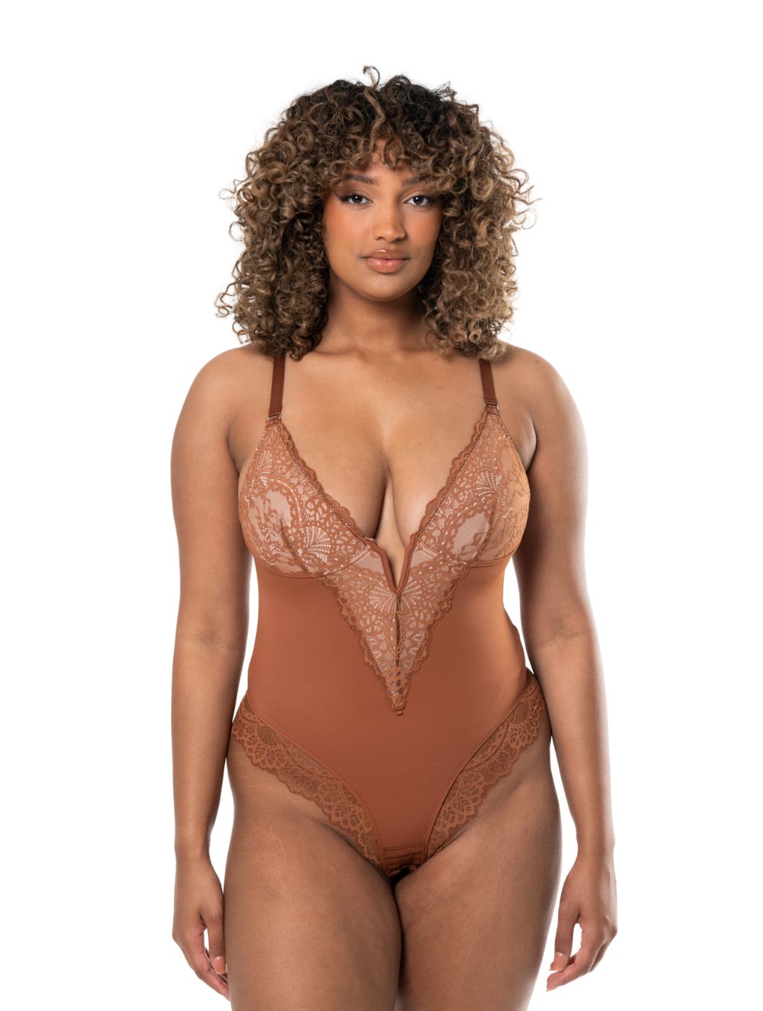 Vivienne | Damskie Koronkowe Body z Dekoltem V