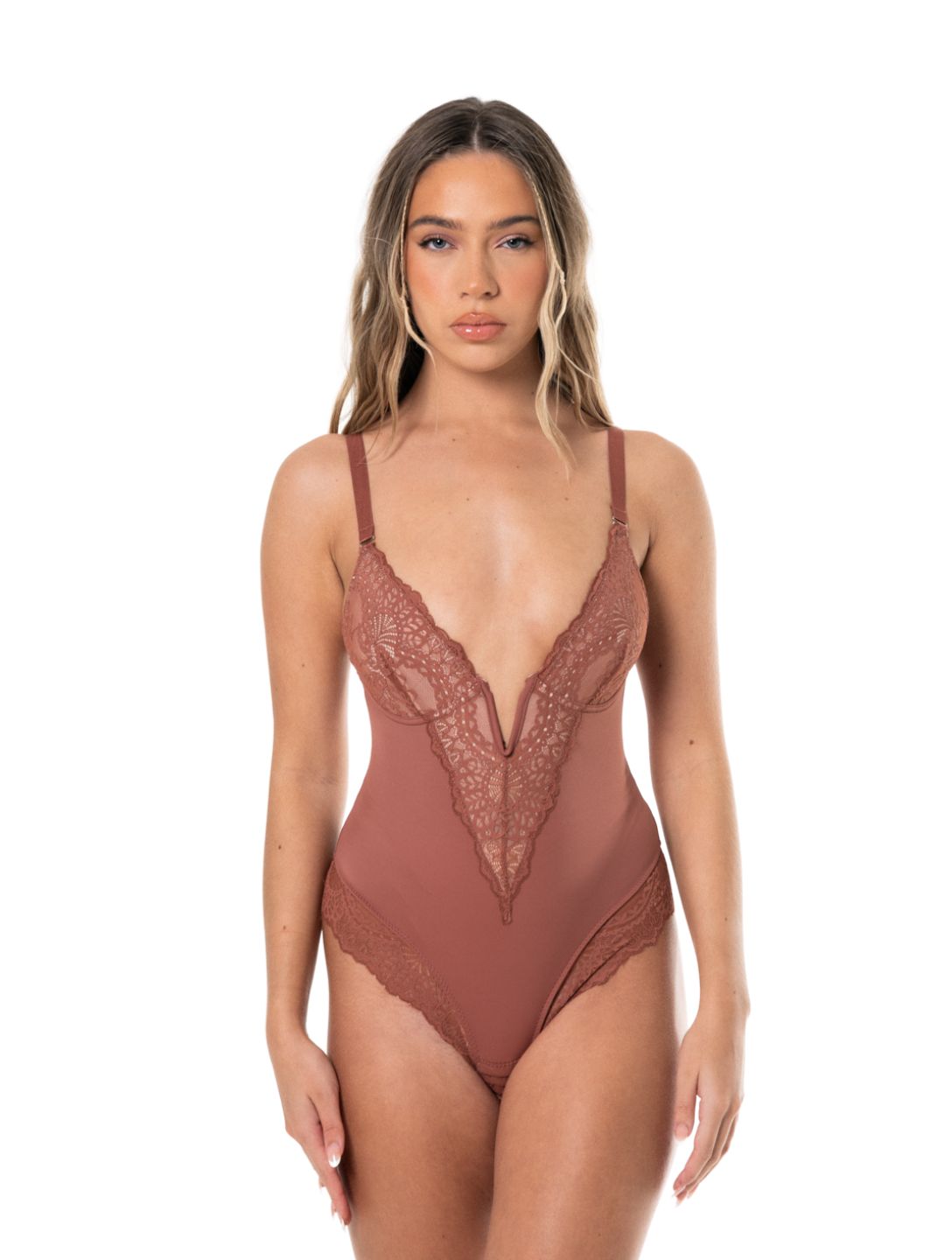 Vivienne | Damskie Koronkowe Body z Dekoltem V