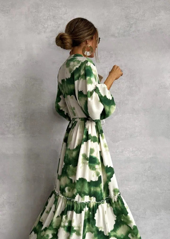 Marvielle | Abito Maxi Donna Estivo a Balze con Cintura al Girovita